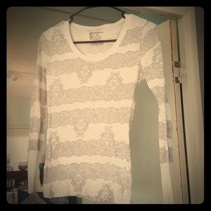 Long sleeve vintage print cotton shirt